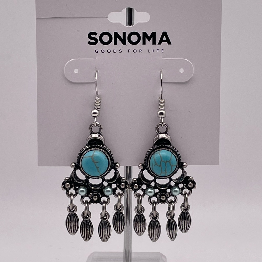 Sonoma Silver and Turquoise Chandelier Earrings
